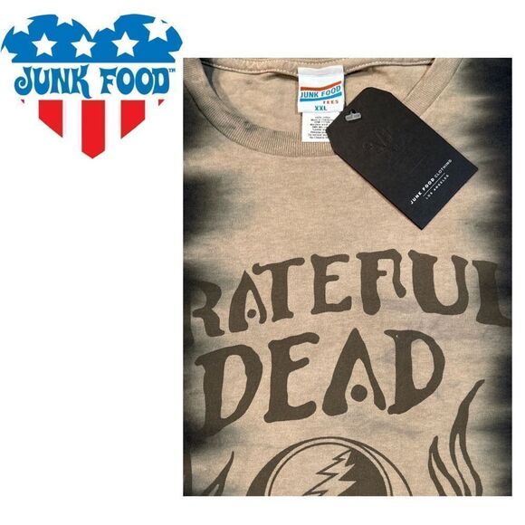 Junk Food Clothing Grateful Dead Tie-Dyed Skull and Wings Tee Shirt - Si… - Picture 4 of 4